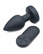 Plug anal vibrant en silicone - long - noir