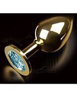 Plug anal jewellery large oro / turquesa