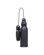 Lightning stroke silicone stroker with vibrating bullet - black