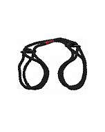 Hogtied - bind & tie - ataduras de cuerda para muñecas y tobillos - negro