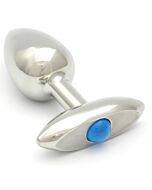 Rosebuds acier embouti anal verre bouchon 65 x 30mm Aquamarine