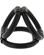 Tri ring cock arnés negro