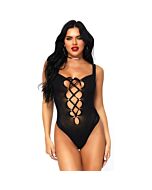 Leg avenue body negro opaco con lazada
