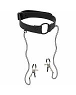 Fetish submissive anilla mordaza con pinzas para pezones