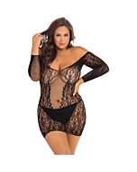 Robe courte à manches longues Demure - Noir