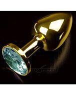 Plug anal petit bijoux en or / émeraude