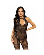 Bodystocking Rouge Sans Couture - Noir