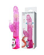 Voyageur Rose Vibromasseur Lapin Rotatif