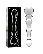 Dildo en verre borosilicaté nébuleux - Transparent