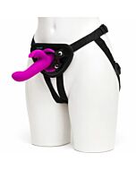 Happy rabbit rechargeable vibrating strap on harness set