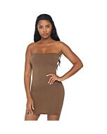 Robe en microfibre opaque - caramel