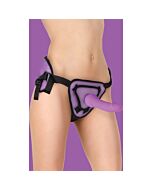 Arnés deluxe con pene silicona 20,5 cm - morado