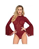 Leg avenue body de encaje con mangas campana rojo