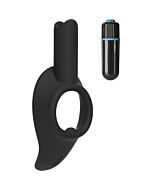 Cock jock anillo vibrador de silicona negro