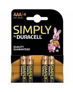 Duracell simply pila alcalina aaa lr03/mn2400 4ud