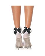 Leg avenue chaussettes blanches avec roue décorative et une cravate