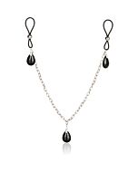 Pendentifs pour mamelons avec chaîne verre noir