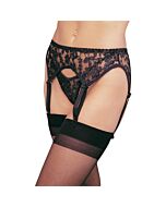 Leg avenue dentelle porte-jarretelles avec string assorti noir, plus