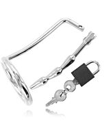 Testiculos anneau de métal dur avec prise de l'urètre chasteté