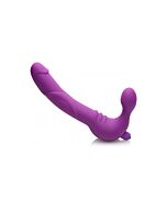 Royal revolver arnés con dildo vibrador de silicona - morado