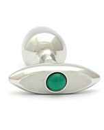 Rosebuds pressées acier anal en verre 65 x 30 mm vert bouchon