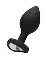 Diamond heart butt plug - regular - negro