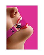 gag caoutchouc solide Ouch et rose Strap