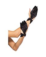 Leg avenue satin gants avec des détails arc visage noir