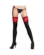 Medias efecto mojado y ligueros negro