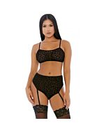 Ensemble lingerie caraco léopard Lustful Negro