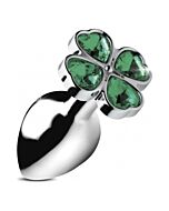 Lucky clover gem -plug anal grande, trebol plata