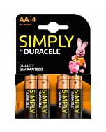 Duracell basic pila alcalina aa lr6 blister*4
