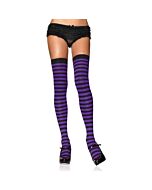 Leg Avenue Collant opaque à rayures noir-lilas
