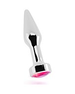Rich r9 métal argenté saphire rose plug anal 10cm