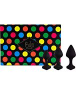 Feelztoys - bibi kit de 3 plugs silicona - negro