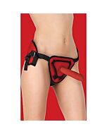 Arnés deluxe con dildo silicona 20,5 cm - rojo