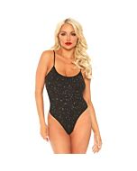 Body lurex brillante con tanga negro/oro