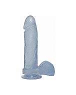 Gelée de cristal pénis avec testicules 20cm - translucide