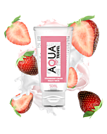 Aqua Travel - Lubrifiant à base d'eau saveur Fraises et Crème - 50 ml