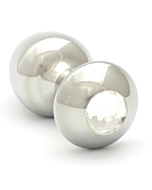 plug anal Rosebuds acier 43 x 25mm clair Cristal Swarovski