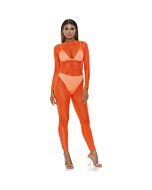Body en maille orange - Sensualité ajustée