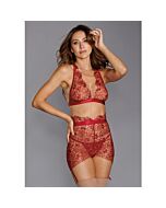 Lingerie Florale Grenat "Passion Brodée