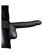 Ouch - Harnais Creux avec Testicules - 8''/21 cm - Noir