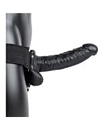 Realrock Harnais Creux avec Testicules - 7'' / 18 cm - Noir