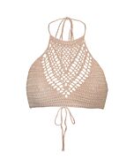 Haut de bikini noeud marron