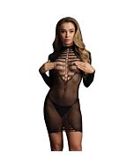 Robe Sensuelle Resille - Noir