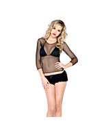 Leg avenue chemise à manches longues de réseau industriel rose