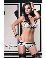 Leg avenue soutien-gorge et culottes mis en dentelle blanche