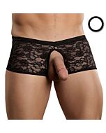 puissance mâle boxer ouverture de dentelle blanche