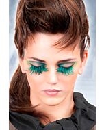 Baci faux cils turquoise plumes